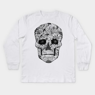 Floral skull Kids Long Sleeve T-Shirt